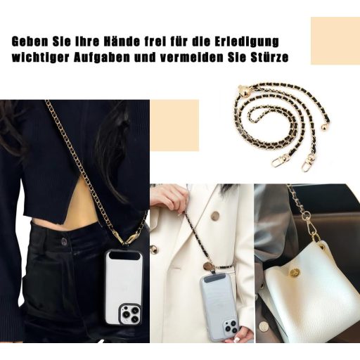 Lănțișor universal pentru telefon Orvifuly, cu lungime reglabilă, carabină metalică