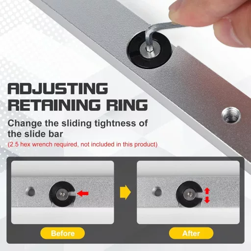 efuturetime Șină universală pentru tăieturi oblice 450mm Aluminiu pentru ferăstrău de masă, șină T, ferăstrău cu bandă, mașină de găurit, bricolaj