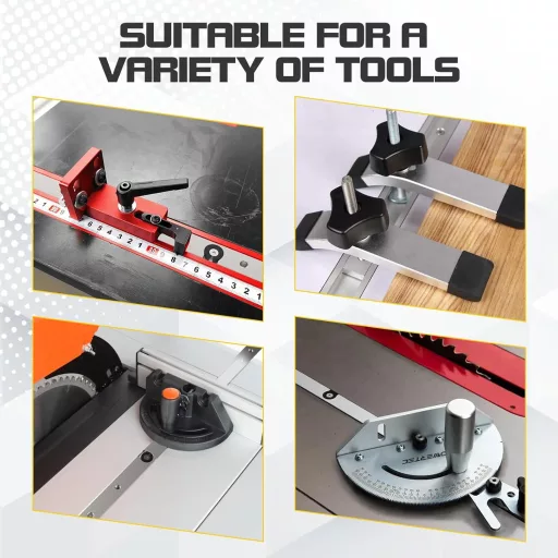 efuturetime Șină universală pentru tăieturi oblice 450mm Aluminiu pentru ferăstrău de masă, șină T, ferăstrău cu bandă, mașină de găurit, bricolaj