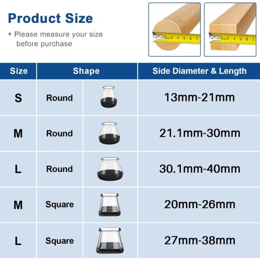 GICUNK 28 ks okrúhlych chráničov na nohy stoličky, 13-21 mm silikónové koncovky na nábytkové nohy, ochrana podlahy