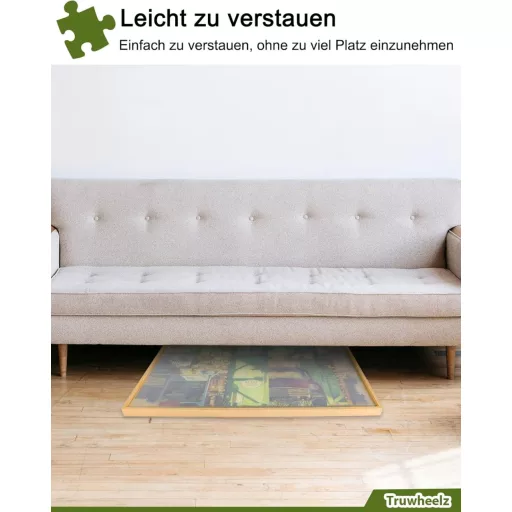 Truwheelz Forgatható Puzzle Asztal 2000 Darabos Kirakóhoz - 72,4x102 cm Fa Kirakós Tábla 4 Fiókkal és Fedéllel, Felnőtteknek