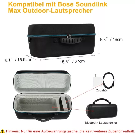 XINGFUDAO Bose SoundLink Max Hangszóró Táska Utazáshoz Fekete