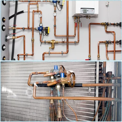 PATIKIL 20mm Réz Csatlakozó Idomok 4db Egyenes Csőidom Hegesztett HVAC Klíma Hűtéshez