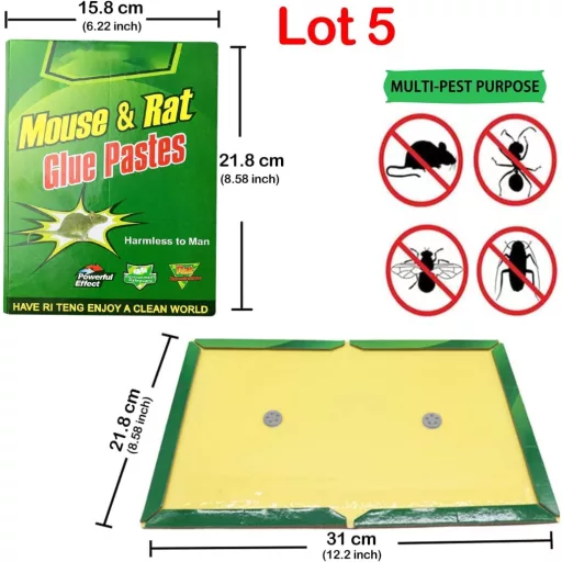 Capcană adezivă pentru șoareci și șobolani ALLBASA, set de 10 bucăți.