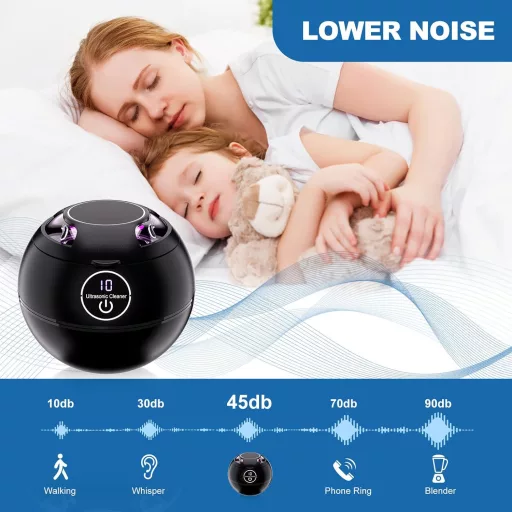 Dispozitiv de curățare cu ultrasunete pentru aparate dentare TMEOIIPY, 45 kHz, sterilizator UV, 190 ml