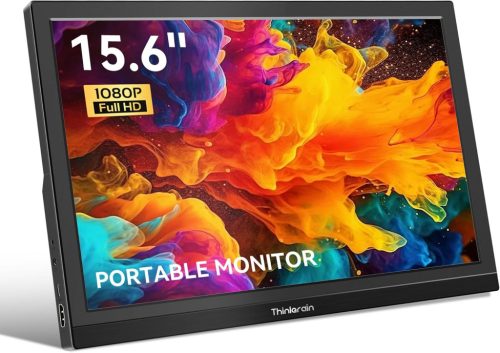 Monitor portabil Thinlerain 15,6" FHD 1920x1080 - Conectivitate HDMI, USB-C, Difuzoare integrate, Compatibil MacBook, PC, Laptop, Xbox, PS4