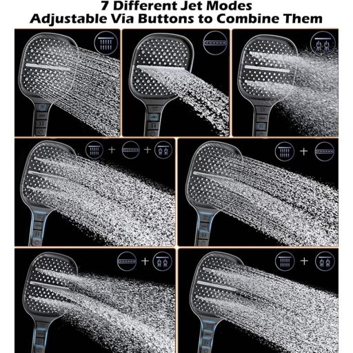 MILIWAN XXXL Esőzuhany 7 Funkciós Kézi Zuhanyfej Vízspórlóval és Nyomásfokozóval