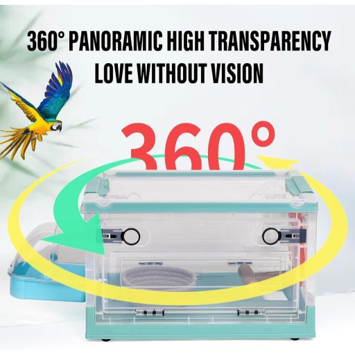 Svauoumu Cușcă Portabilă de Transport Păsări - Albastră, cușcă de călătorie pentru papagali, peruşi, canari - Pliabilă, ventilată, cu adăpător și