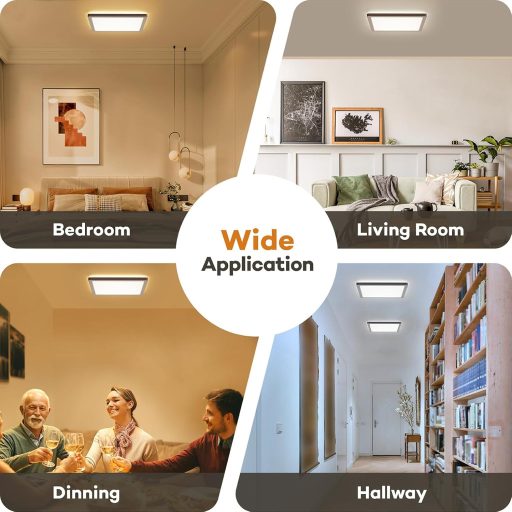 BLNAN 2 buc. Plafonieră LED Ultra-subțire 18W - 1800lm Panou cu Iluminare de Fundal și 3 Temperaturi de Culoare, 22cm, pentru Baie, Bucătărie