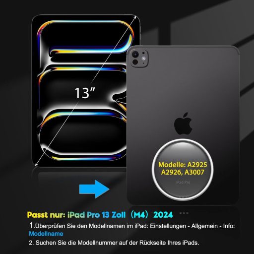 OMOTON iPad Pro 13 M4 Bluetooth tipkovnica s touchpadom, QWERTZ DE raspored, crna