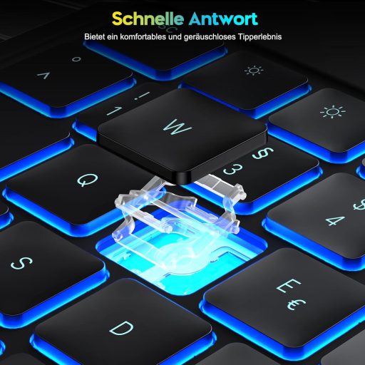 OMOTON iPad Pro 13 M4 Bluetooth tipkovnica s touchpadom, QWERTZ DE raspored, crna