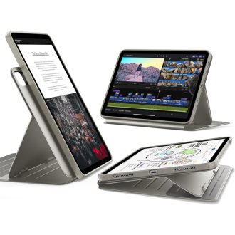   ESR iPad Air 13" M4/M3/M2 Forgó Tok Mágneses Borítóval, 9 Állási Szög, Titán