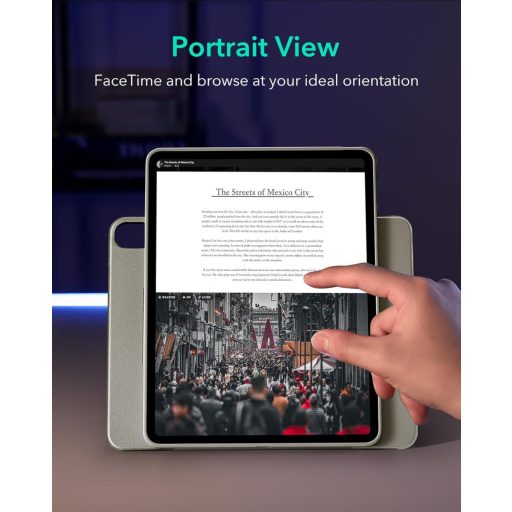 ESR iPad Air 13" M4/M3/M2 Forgó Tok Mágneses Borítóval, 9 Állási Szög, Titán