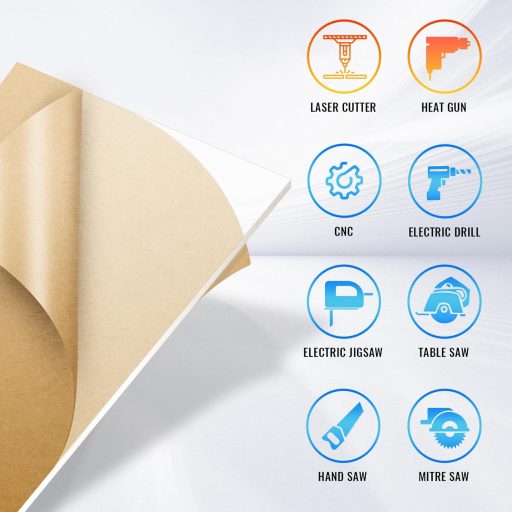 Placă din sticlă acrilică Langaelex 3mm, dimensiune A3, transparentă, pentru tăiere laser și proiecte de artizanat