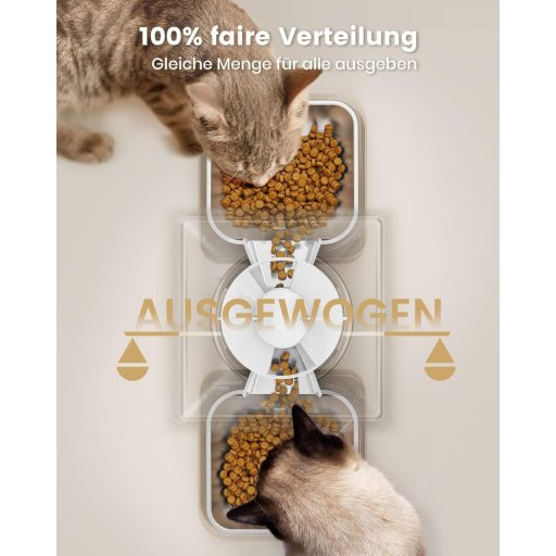 oneisall 5L Automata Macskaeledel Adagoló 2 Tálcával, Rozsdamentes Acél, Hangfelvétel