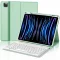 JADEMALL iPad Pro 12,9" Bluetooth Billentyűzet Tok AZERTY Francia Világoszöld
