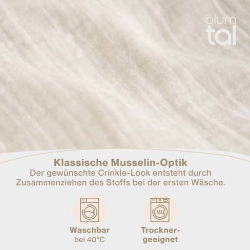 Blumtal Muslin Pamut Ágynemű 155x220 cm + 40x80 cm Oeko-Tex Beige