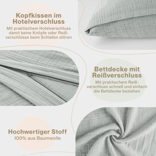 Blumtal Oeko-Tex Pamut Ágynemű Szett 135x200 cm + 80x80 cm Kék