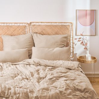   Blumtal muslin pamučna posteljina 155x220 cm + 80x80 cm Taupe Oeko-Tex certifikat