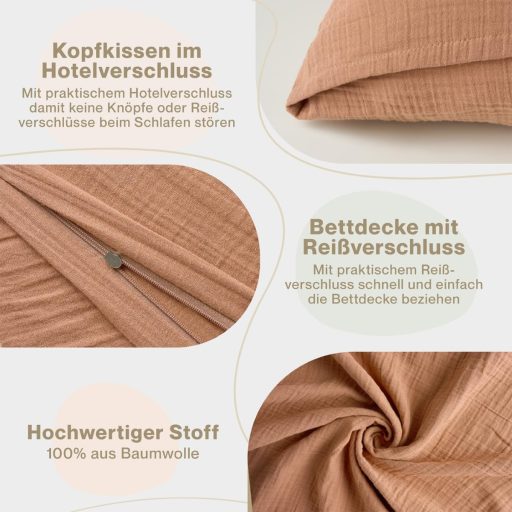 Blumtal Muslin Pamut Ágyneműhuzat 135x200 cm + Párnahuzat 40x80 cm Oeko-Tex