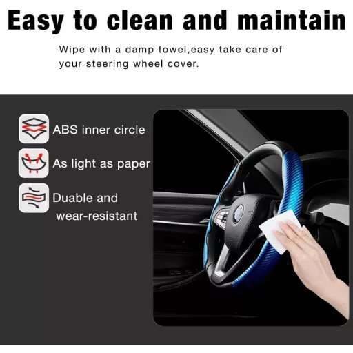 BROVACS Szénszálas Kormánykover Piros Univerzális 36-41cm Anti-slip PU Bőr