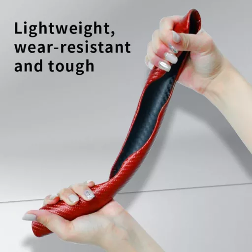 BROVACS Szénszálas Kormánykover Piros Univerzális 36-41cm Anti-slip PU Bőr