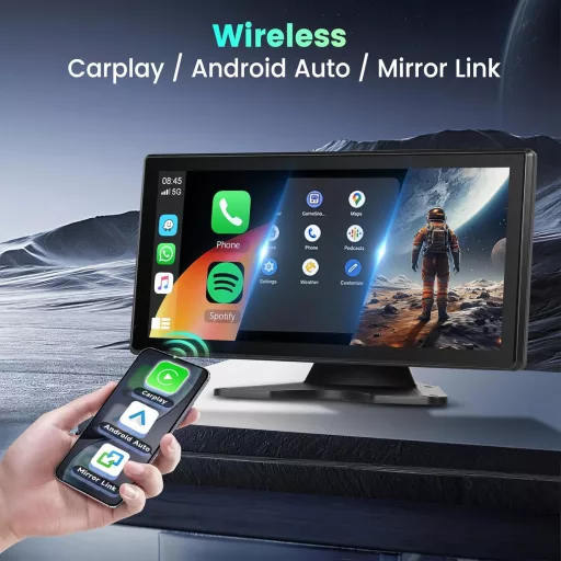 Hodozzy 10.36" Autórádió Carplay Android Vezeték Nélküli Tolatókamera Bluetooth