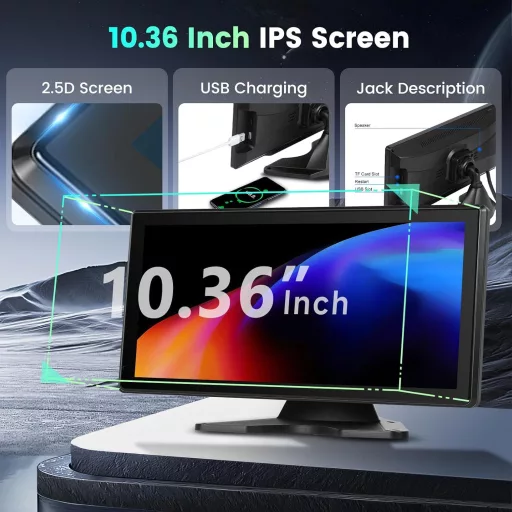 Hodozzy 10.36" Autórádió Carplay Android Vezeték Nélküli Tolatókamera Bluetooth