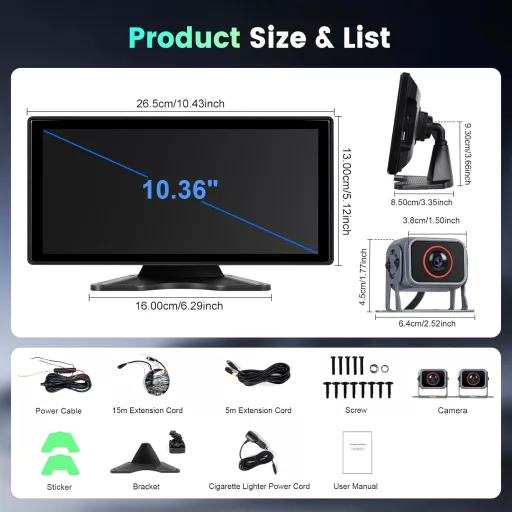 Hodozzy 10.36" Autórádió Carplay Android Vezeték Nélküli Tolatókamera Bluetooth