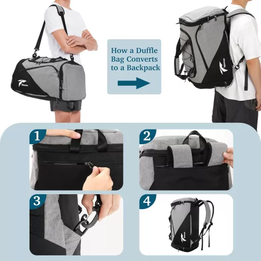 Geantă sport Tolaccea extensibilă 54-72L, rucsac cu compartiment pentru încălțăminte și laptop, pentru călătorii și antrenamente
