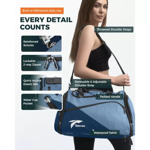 Geantă sport Tolaccea extensibilă 54-72L, rucsac cu compartiment pentru încălțăminte și laptop, pentru călătorii și antrenamente