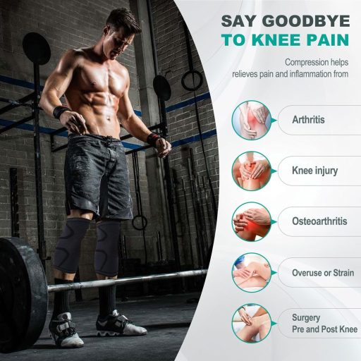 Home Harbor 2 db Állítható Térdrögzítő Futáshoz, Sportoláshoz, Fekete, L méret