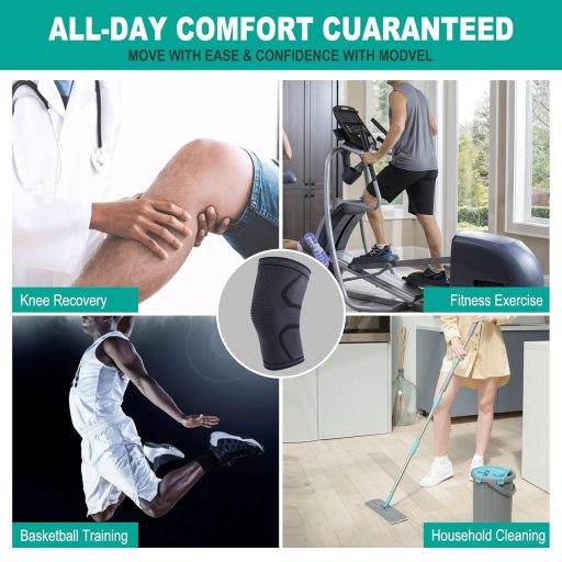 Home Harbor 2 db Állítható Térdrögzítő Futáshoz, Sportoláshoz, Fekete, L méret