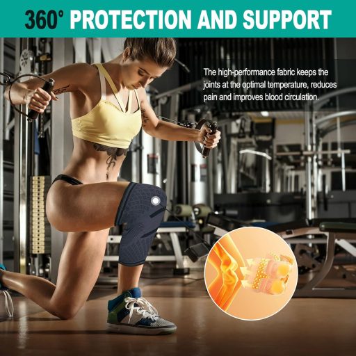 Home Harbor 2 db Állítható Térdrögzítő Futáshoz, Sportoláshoz, Fekete, L méret