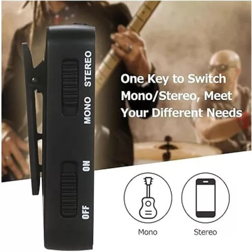 Bezdrôtový in-ear monitor M-VAVE WP9 2.4GHz s USB nabíjaním, čierny
