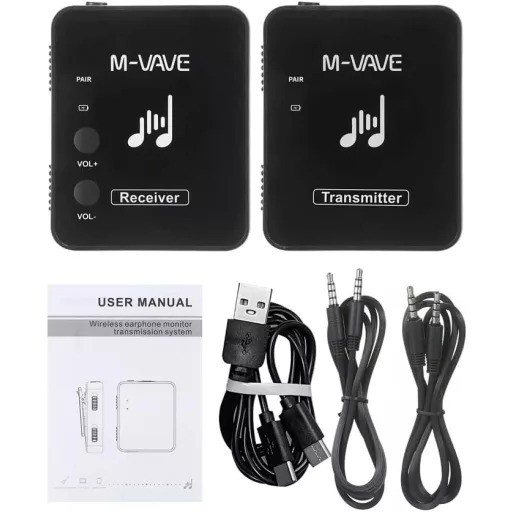 M-VAVE WP9 Wireless In-Ear Monitor 2.4GHz USB töltős fekete