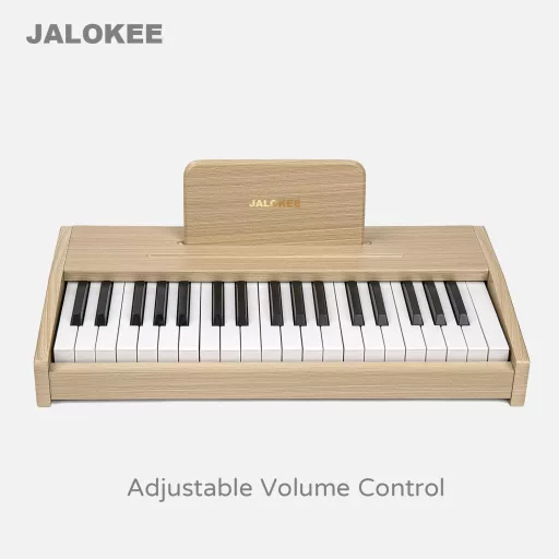 Pian Digital pentru Copii JALOKEE cu 37 de Clape - Instrument Muzical Educativ cu Finisaj de Lemn, Jucărie pentru Băieți și Fete de 3-12 Ani