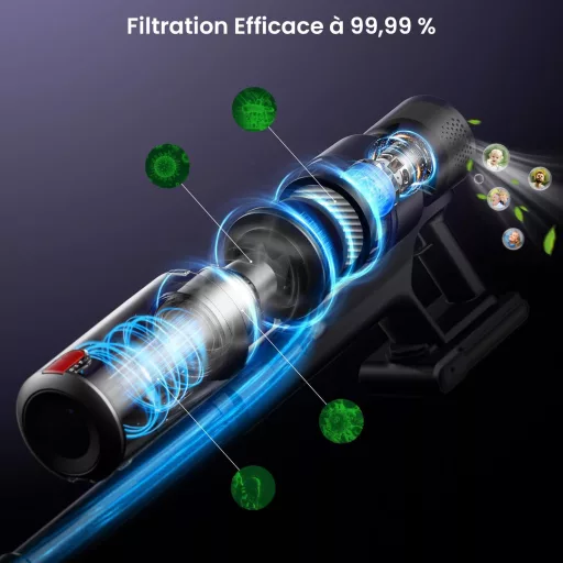 Akumulátorový vysávač Avalsor 45000 Pa, 550 W, 70-minútová výdrž, LED displej