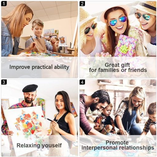 TISHIRON Festőkészlet 16x20 Számfestés Felnőtteknek és Gyerekeknek