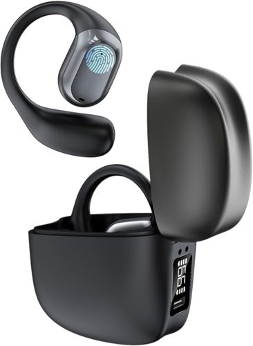 ZRUHIG Nyitott fülű Bluetooth fülhallgató, 48 órás üzemidő, vízálló, sportoláshoz