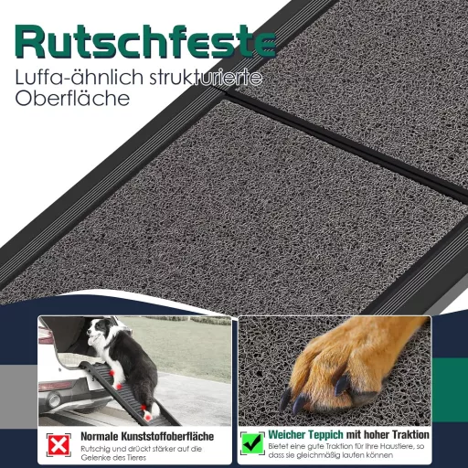 CJYMMFAN Összecsukható Kutya Rámpa Autóba - 180x50 cm Alumínium Lépcső, Csúszásgátló Felülettel, 150 kg Teherbírású, Hordozható Fellépő Idős