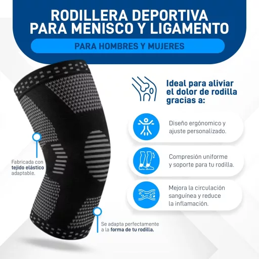 Kompresná kolenná ortéza Bahía Aventura na podporu menisku a väzov, čierna, L