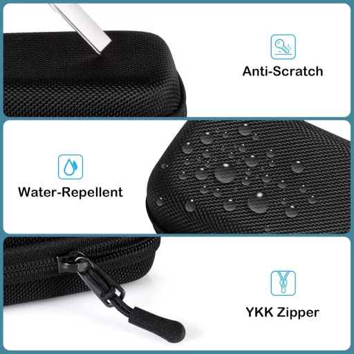 Prenosné puzdro na astmatický inhalátor MEDMAX, čierny ochranný obal s karabínou