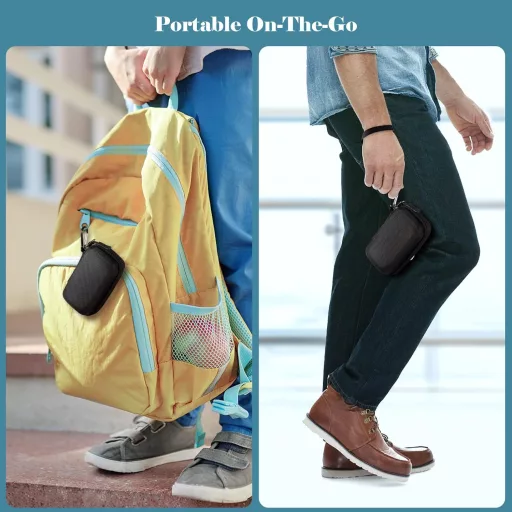 Prenosné puzdro na astmatický inhalátor MEDMAX, čierny ochranný obal s karabínou