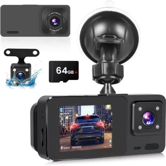   NHOPEEW Autós Fedélzeti Kamera 1080P Elöl-Hátul G-Szenzorl Éjszakai Látás 64GB
