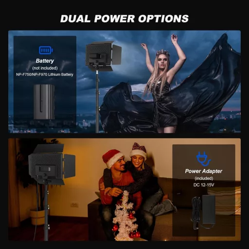 Set de Lumini Video LED Soonpho - 2 Panouri Luminoase Reglabile de 20W 2800-6500K, cu Stativ de 1,6m și Suport de Telefon, pentru Filmări YouTube, Studio