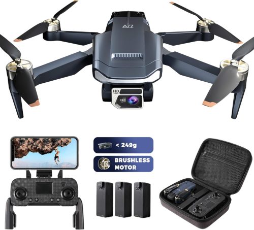 CHUBORY A77 Összecsukható Drón Kezdőknek - 40+ Perc Repülési Idő, 4K HD Kamera, Kefe Nélküli Motor, WiFi FPV, 120° Széles Látószög, Optikai 