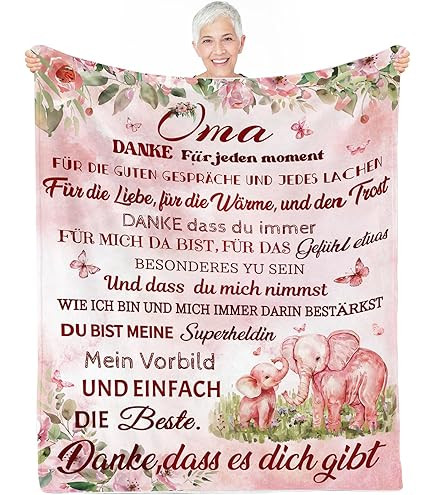 Yasrlvun Cadou de la Nepoți Bunică Pătură Moale din Flanel - Plaid Roz Confortabil pentru Ziua de Naștere, Ziua Mamei și Orice Ocazie (127x152 cm)