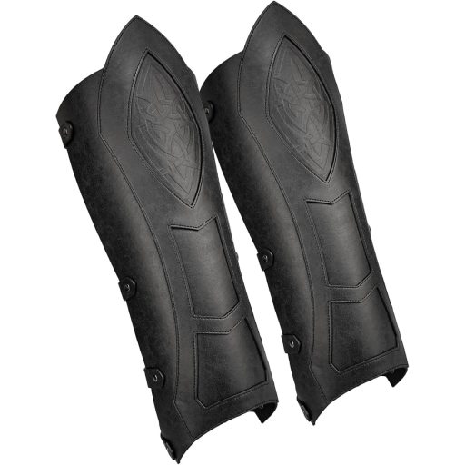 HiiFeuer Középkori Lábvédő Páncél LARP Jelmezhez Fekete