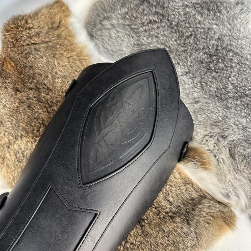 HiiFeuer Középkori Lábvédő Páncél LARP Jelmezhez Fekete